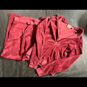 Juicy Couture Velour Track Suit Burgundy